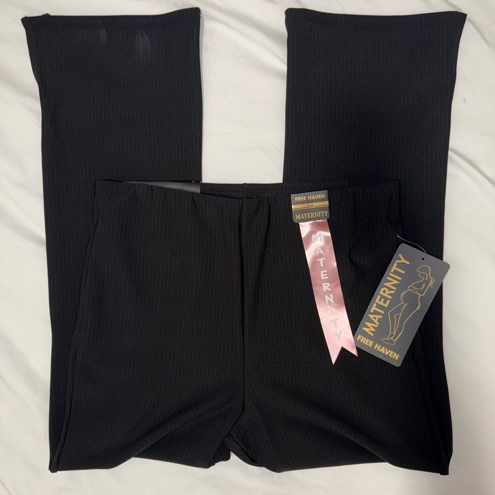 NWT FREE HAVEN MATERNITY STRIPED BLACK PANT SIZE M